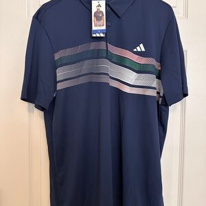 New Adidas Men's Navy Polo Shirt Blue Mens Large